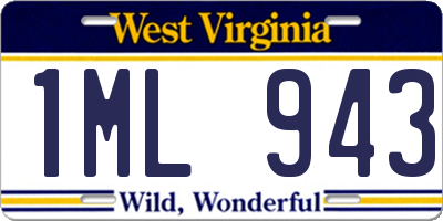 WV license plate 1ML943
