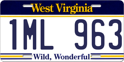 WV license plate 1ML963