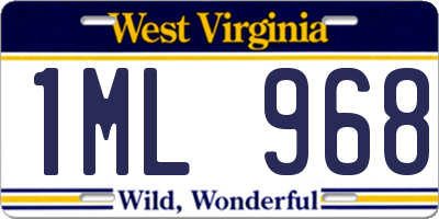 WV license plate 1ML968