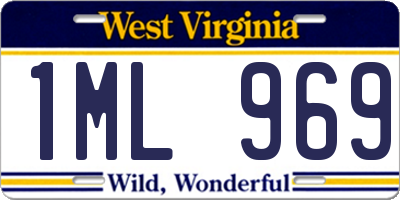 WV license plate 1ML969