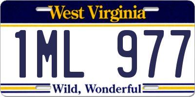 WV license plate 1ML977