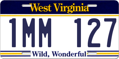 WV license plate 1MM127