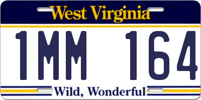 WV license plate 1MM164