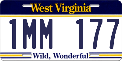 WV license plate 1MM177