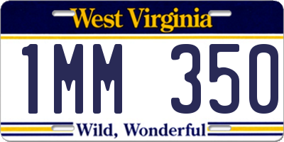 WV license plate 1MM350