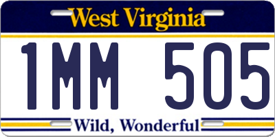 WV license plate 1MM505