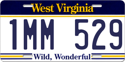 WV license plate 1MM529