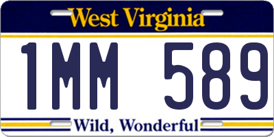WV license plate 1MM589
