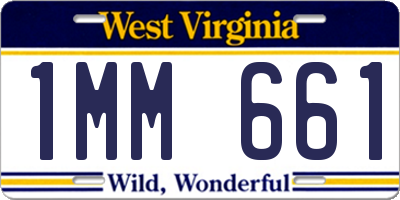 WV license plate 1MM661