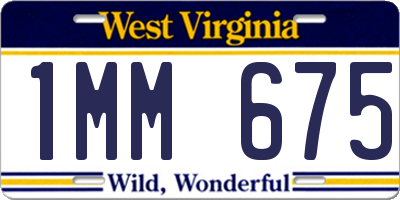 WV license plate 1MM675