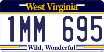 WV license plate 1MM695
