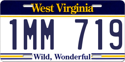 WV license plate 1MM719
