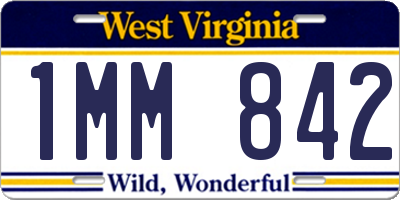 WV license plate 1MM842