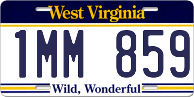 WV license plate 1MM859