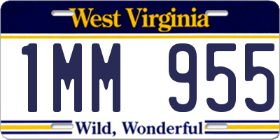WV license plate 1MM955