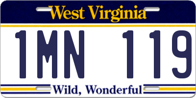 WV license plate 1MN119