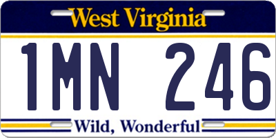 WV license plate 1MN246