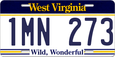 WV license plate 1MN273