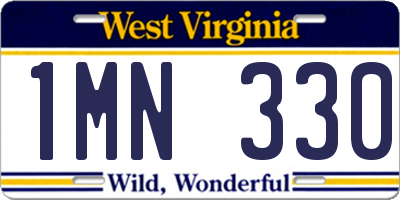 WV license plate 1MN330