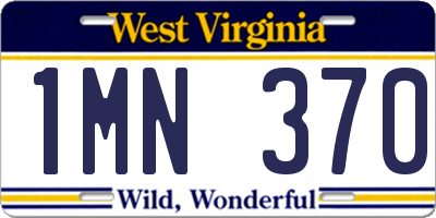 WV license plate 1MN370