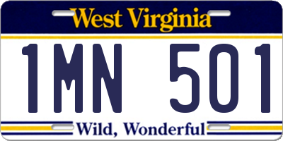 WV license plate 1MN501