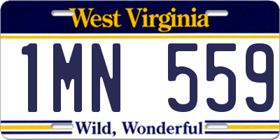 WV license plate 1MN559