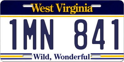 WV license plate 1MN841