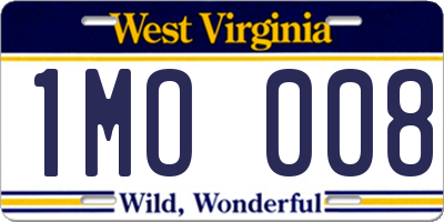 WV license plate 1MO008