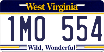 WV license plate 1MO554