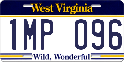 WV license plate 1MP096