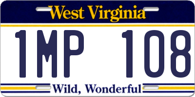 WV license plate 1MP108