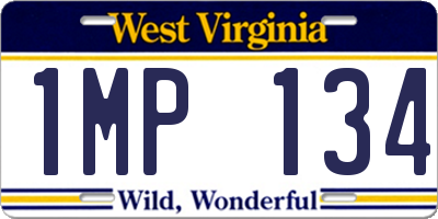 WV license plate 1MP134