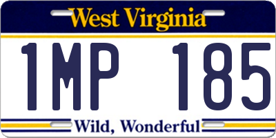 WV license plate 1MP185