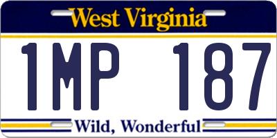 WV license plate 1MP187