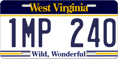 WV license plate 1MP240