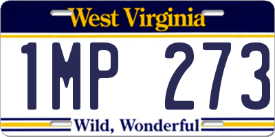 WV license plate 1MP273