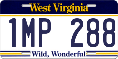 WV license plate 1MP288