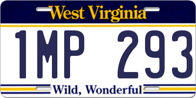 WV license plate 1MP293