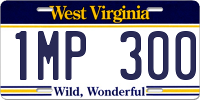 WV license plate 1MP300