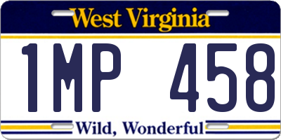 WV license plate 1MP458