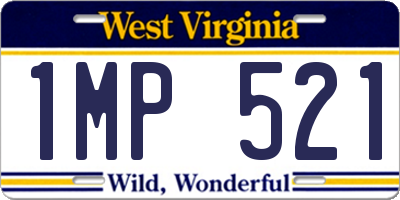 WV license plate 1MP521