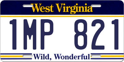 WV license plate 1MP821