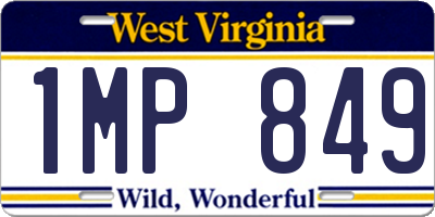 WV license plate 1MP849