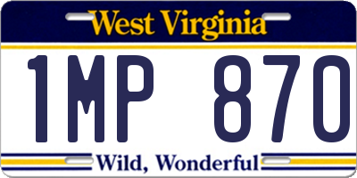 WV license plate 1MP870