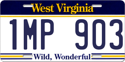 WV license plate 1MP903