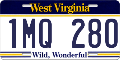 WV license plate 1MQ280