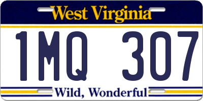 WV license plate 1MQ307