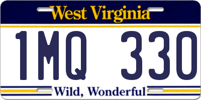 WV license plate 1MQ330