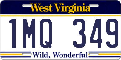 WV license plate 1MQ349