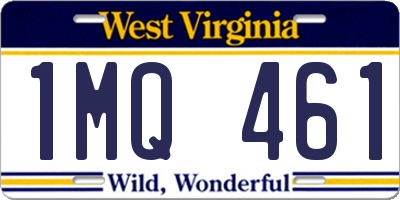 WV license plate 1MQ461